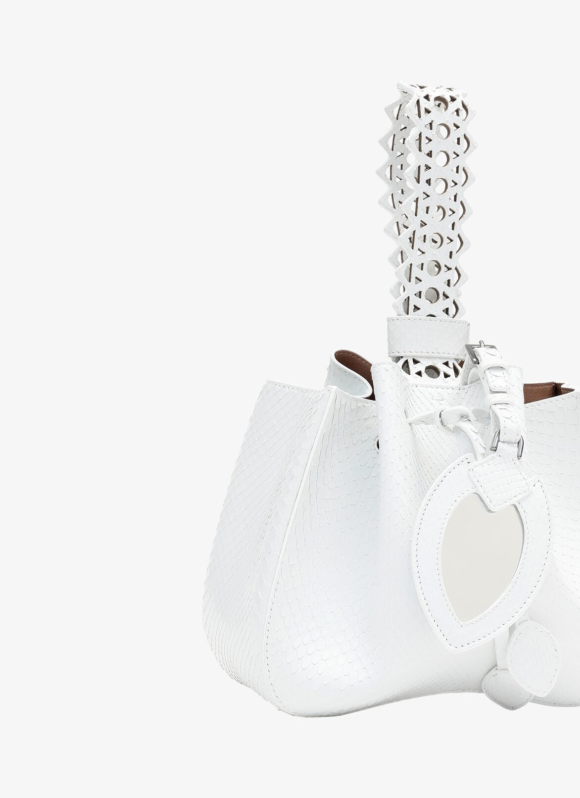 ROSEMARIE PYTHON +VIENNE STRAP OPTICAL WHITE ALAÏA WHITE  ROSEMARIE PYTHON +VIENNE STRAP OPTICAL WHITE